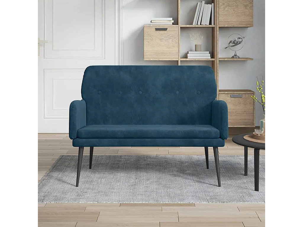 Bankje 108x79x79 cm fluweel blauw