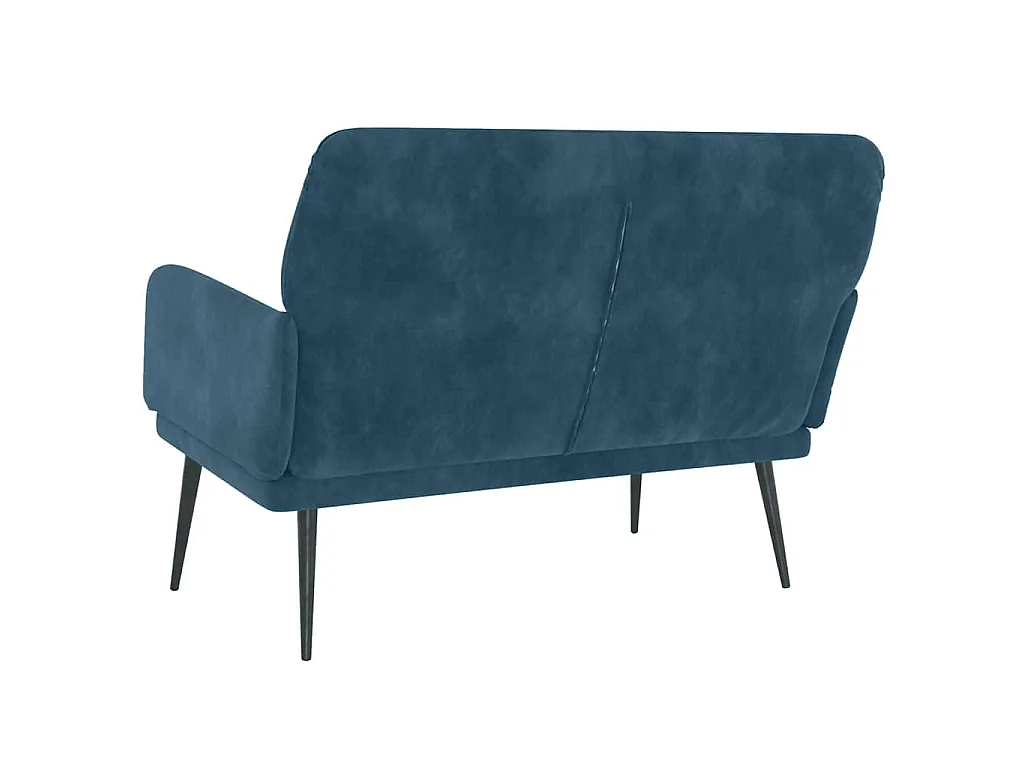 Bankje 108x79x79 cm fluweel blauw
