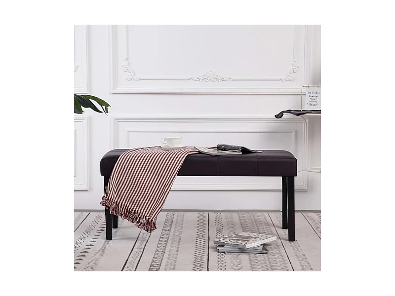 Banc 106 cm Marron Similicuir