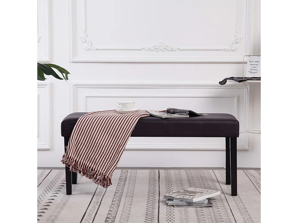 Banc 106 cm Marron Similicuir