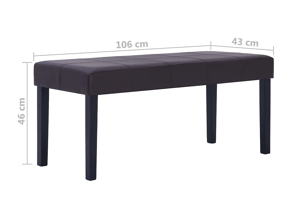 Banc 106 cm Marron Similicuir