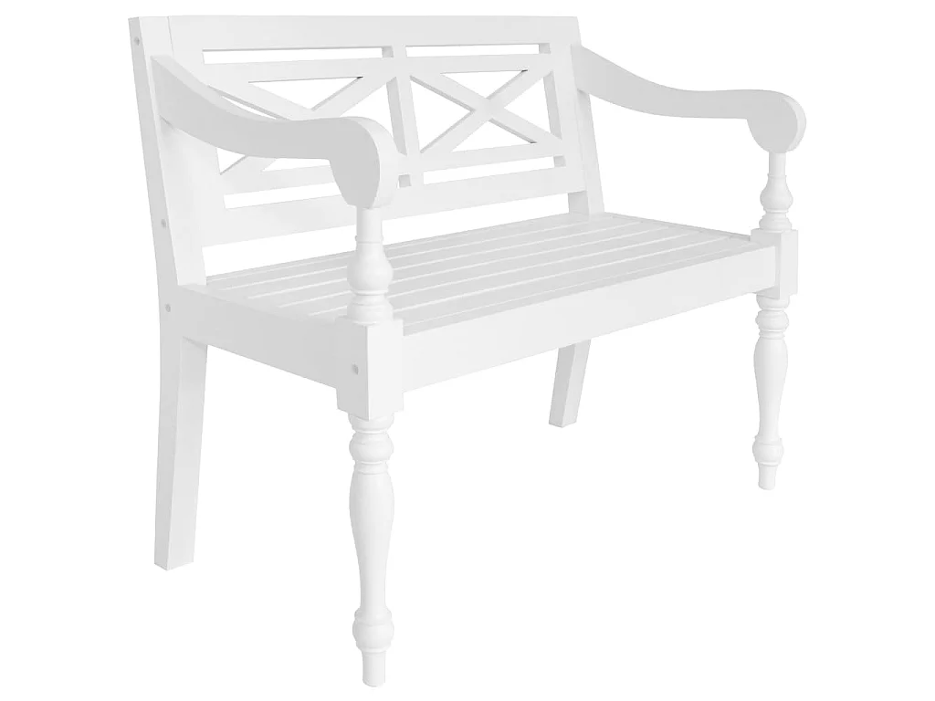 Banco Batávia 98 cm madeira maciça de mogno branco