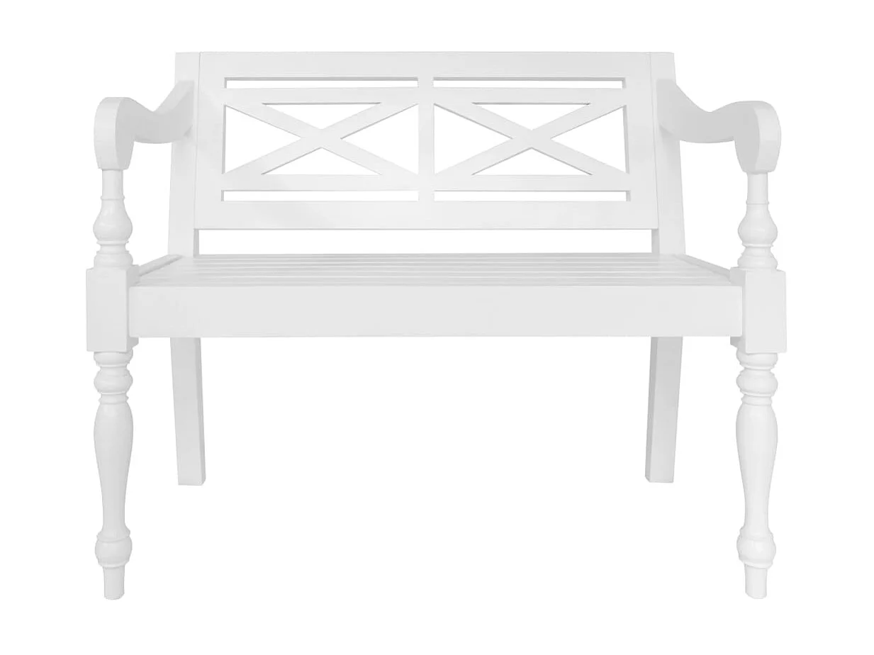 Banco Batávia 98 cm madeira maciça de mogno branco