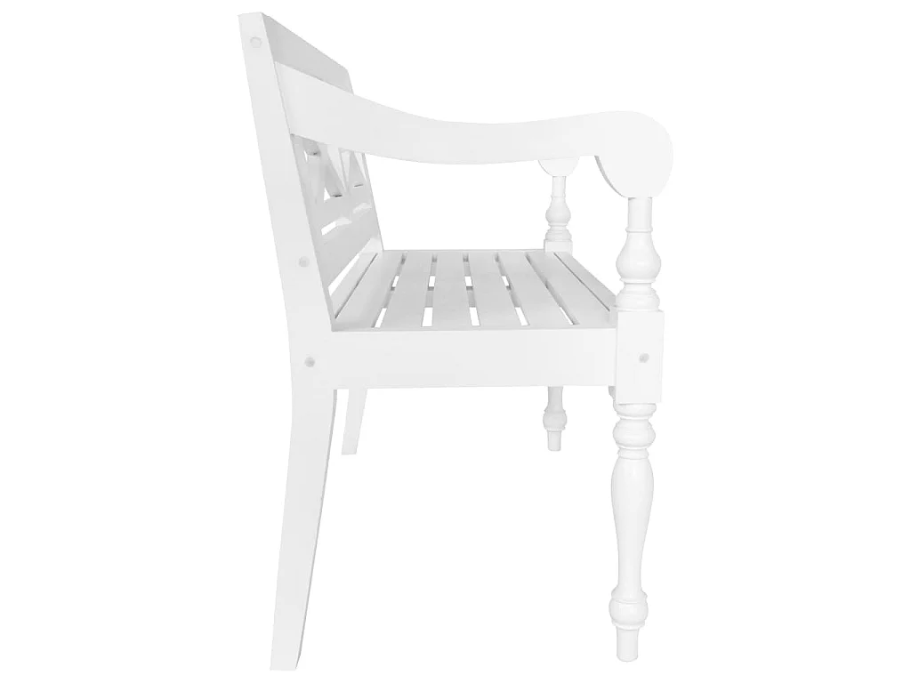 Banco Batávia 98 cm madeira maciça de mogno branco