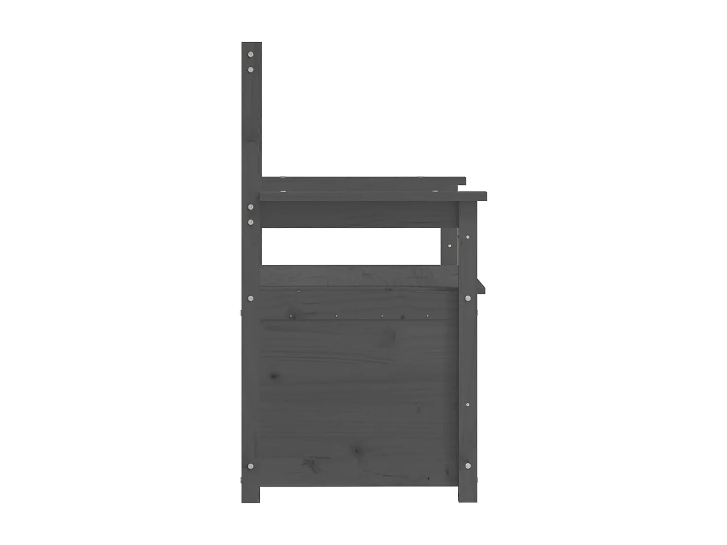 Bankje 112,5x51,5x96,5 cm massief grenenhout grijs