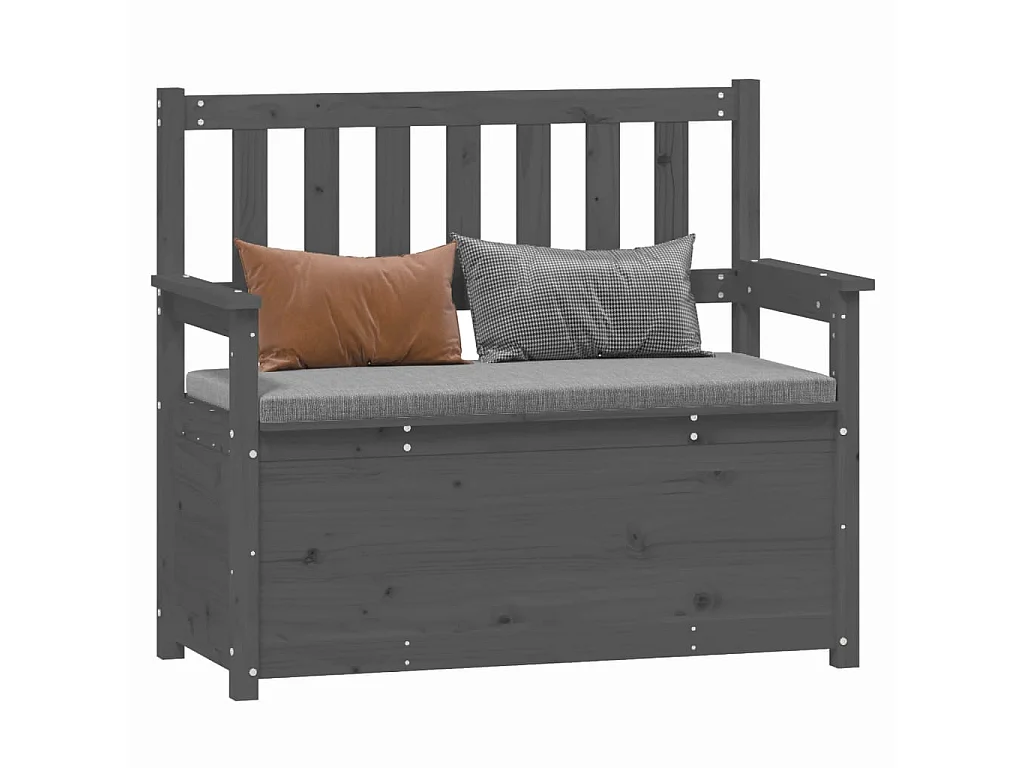 Sitzbank Grau 112,5x51,5x96,5 cm Massivholz Kiefer