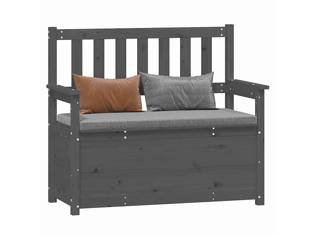 Banc Gris 112,5x51,5x96,5 cm Bois de pin massif