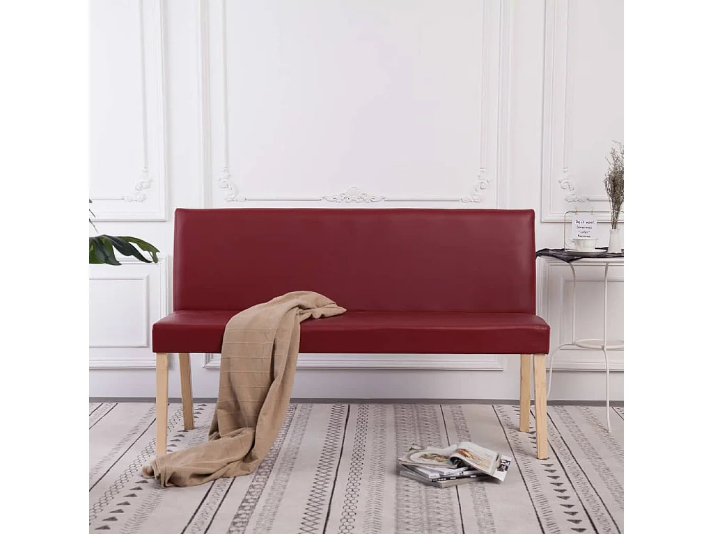 Banc 139,5 cm Rouge bordeaux Similicuir