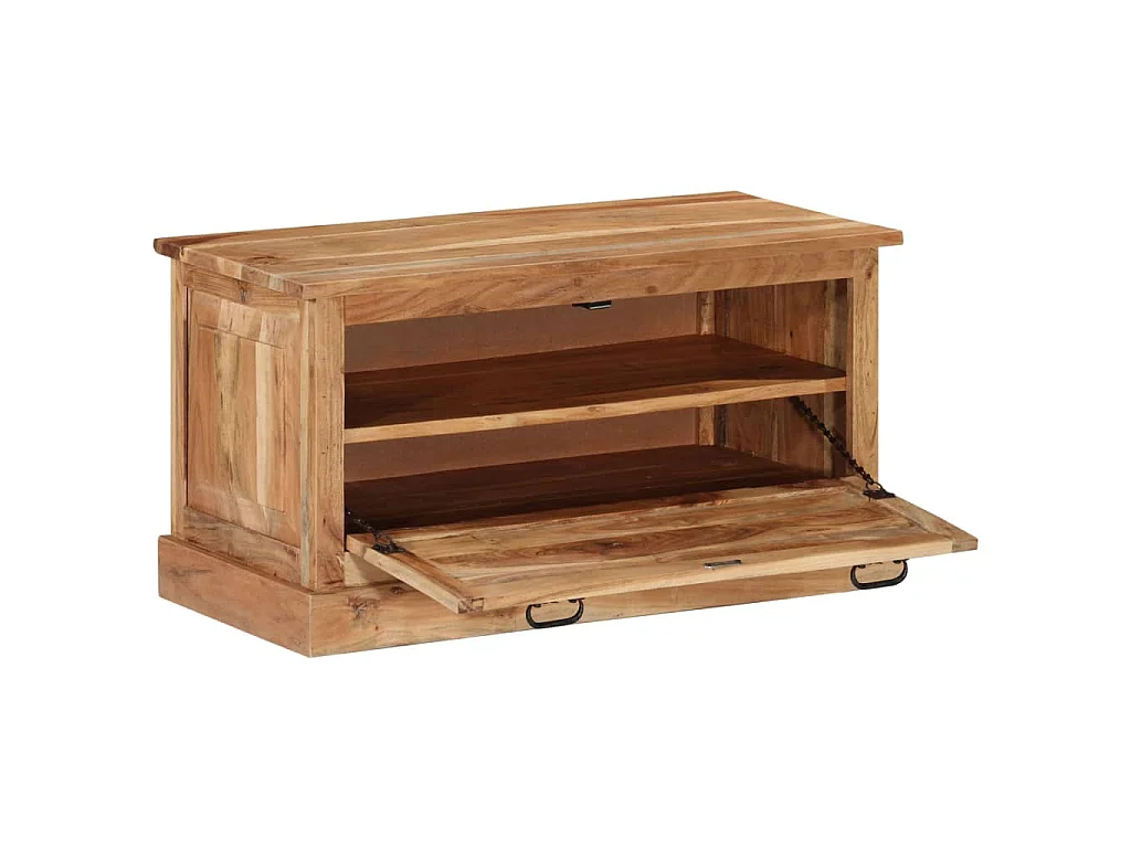 Panca con Scarpiera 85x40x45 cm in Legno Massello di Acacia