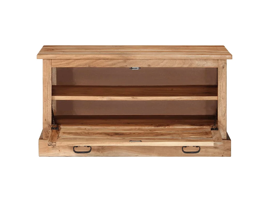 Panca con Scarpiera 85x40x45 cm in Legno Massello di Acacia