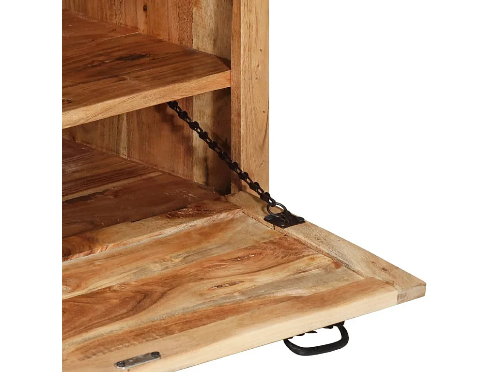 Panca con Scarpiera 85x40x45 cm in Legno Massello di Acacia