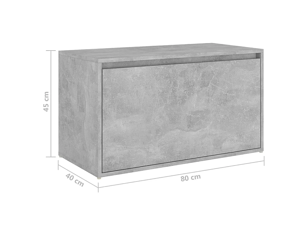 Banc d'entrée 80x40x45 cm Gris béton Bois d'ingénierie