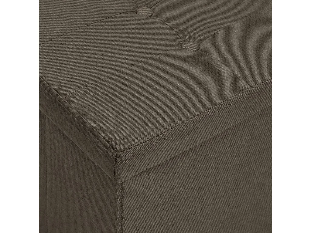 Banco de arrumação dobrável linho falso castanho