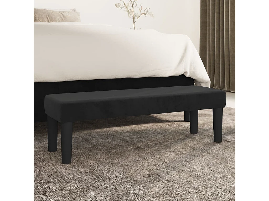 Sitzbank Schwarz 100x30x30 cm Samt