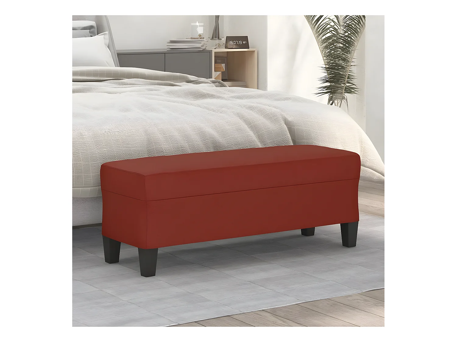 Sitzbank Weinrot 100x35x41 cm Kunstleder