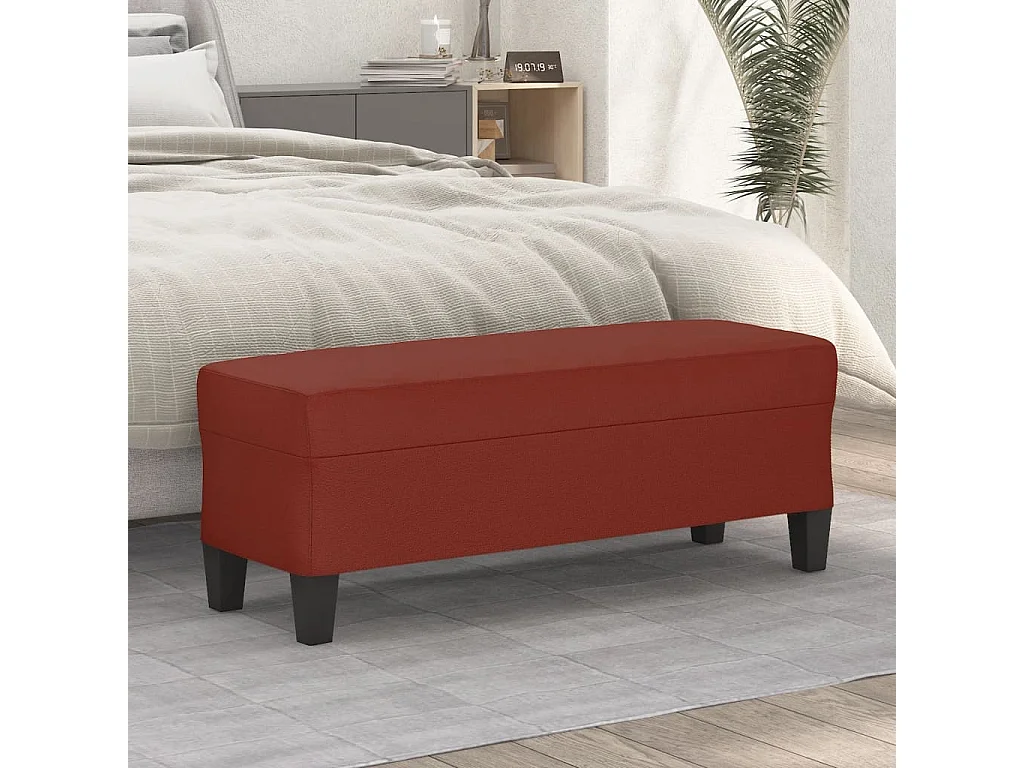Banc Rouge bordeaux 100x35x41 cm Similicuir