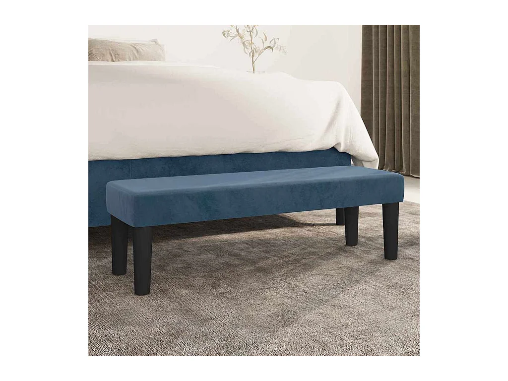 banc Bleu foncé 100 x 30 x 30 cm Velours