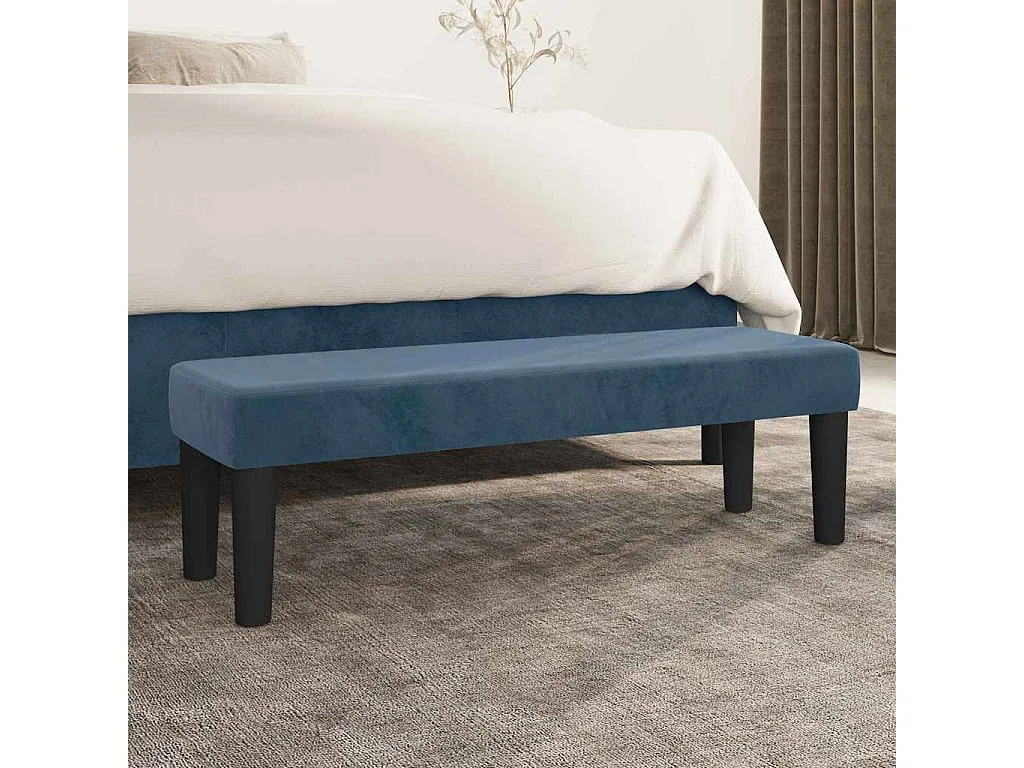 banc Bleu foncé 100 x 30 x 30 cm Velours
