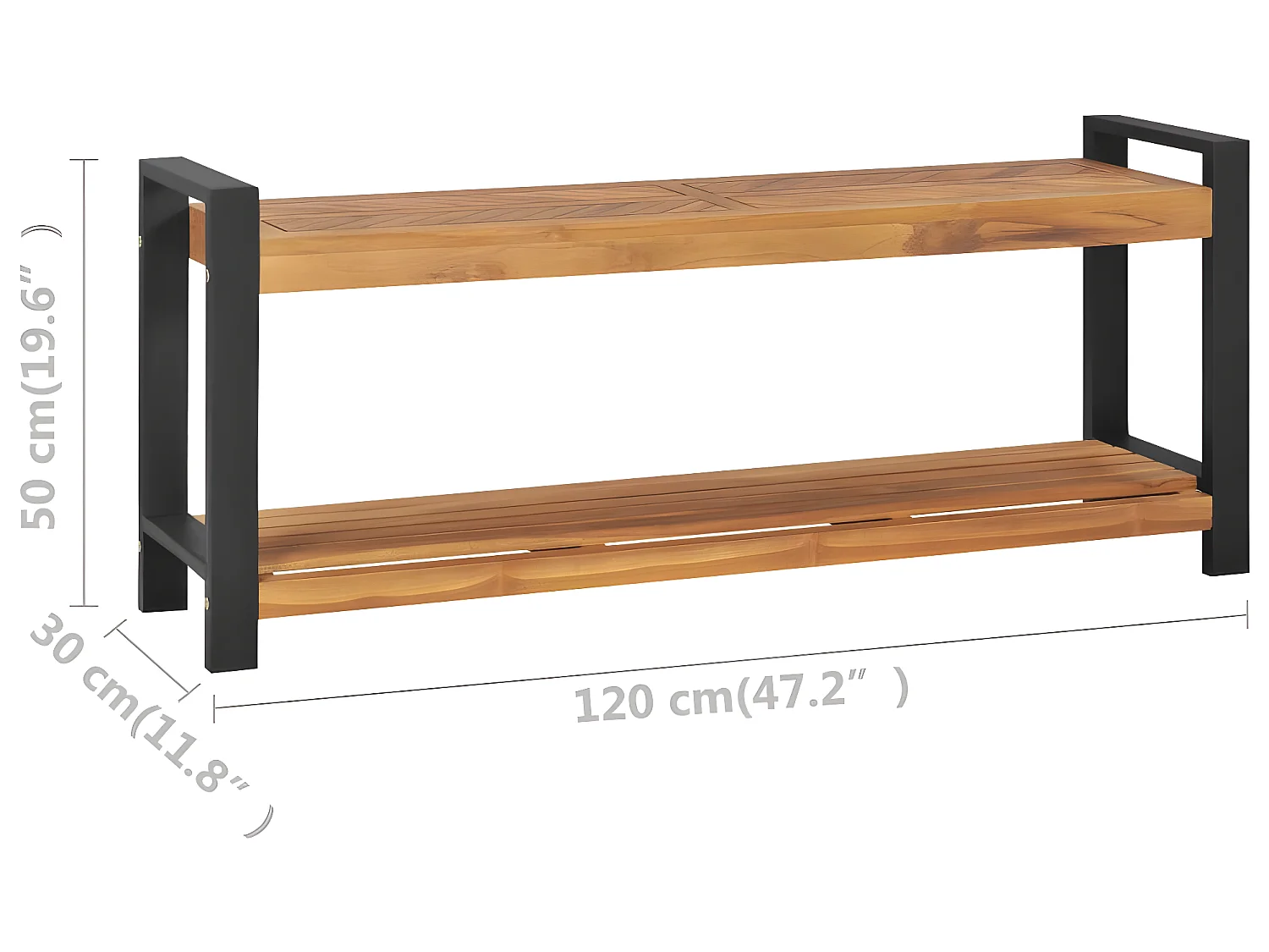 Banc 120 cm Bois de teck solide