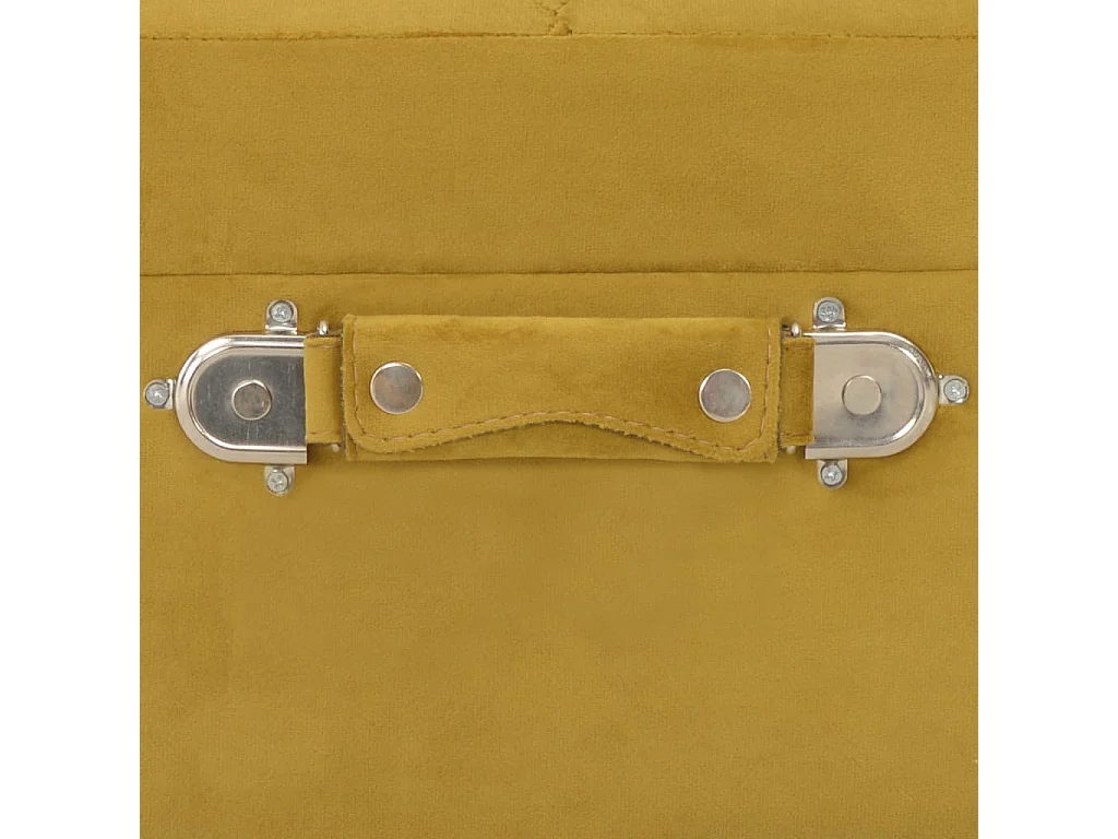 Tabourets de rangement lot de 3 Jaune moutarde Velours