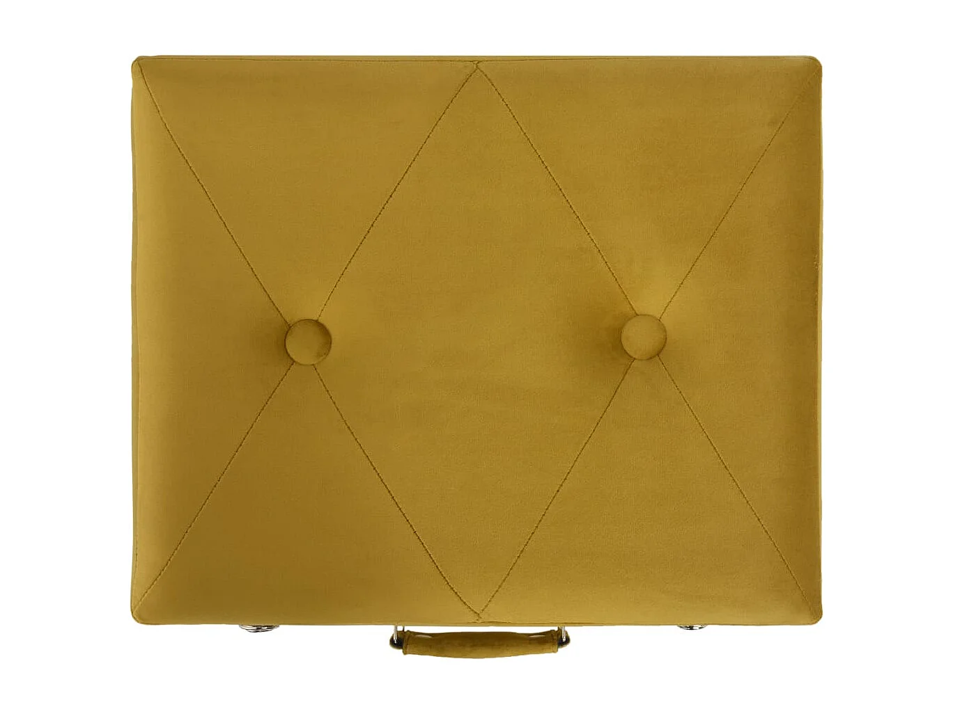 Tabourets de rangement lot de 3 Jaune moutarde Velours