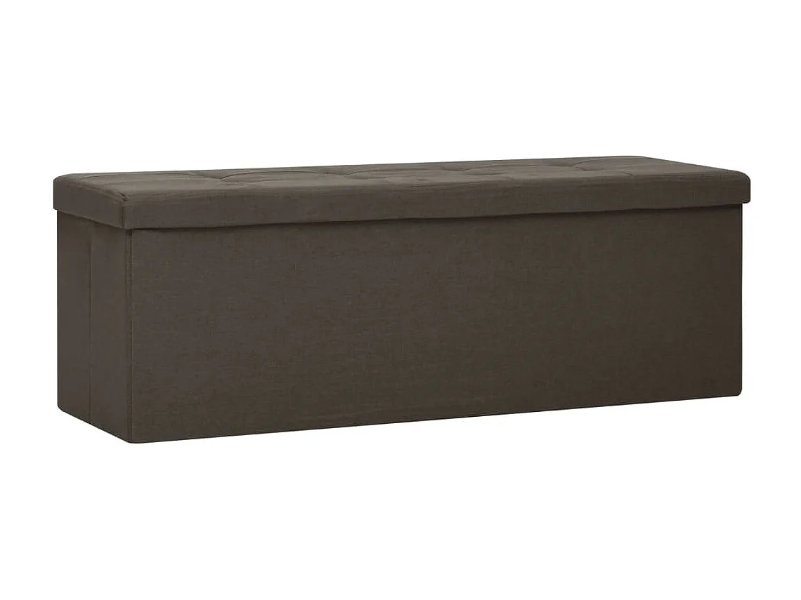Banc de rangement pliable Marron foncé Faux lin