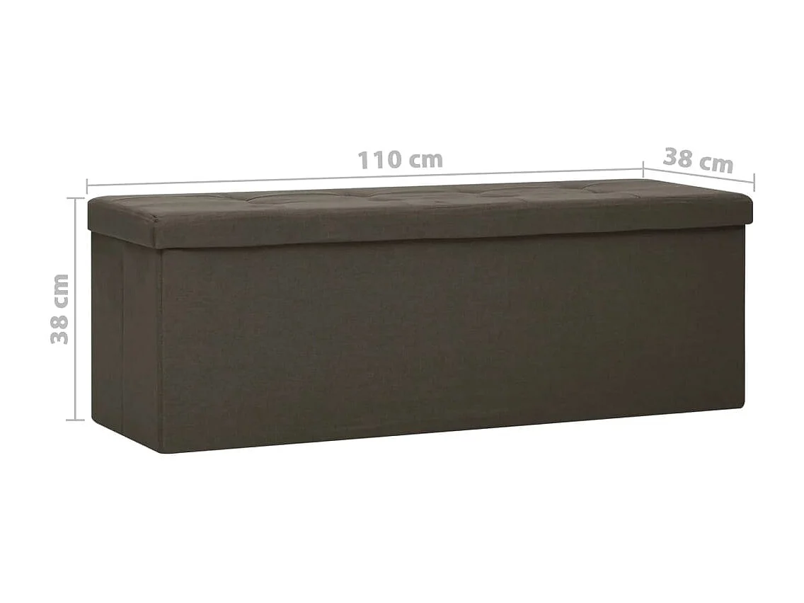 Banc de rangement pliable Marron foncé Faux lin