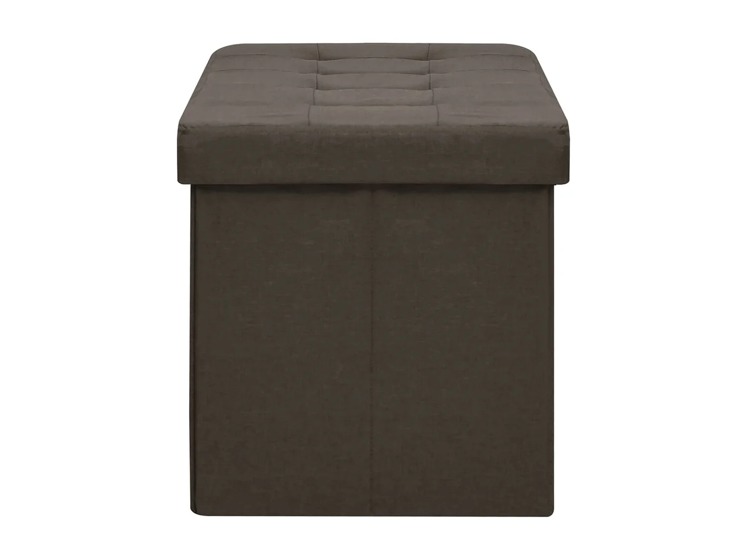 Banc de rangement pliable Marron foncé Faux lin