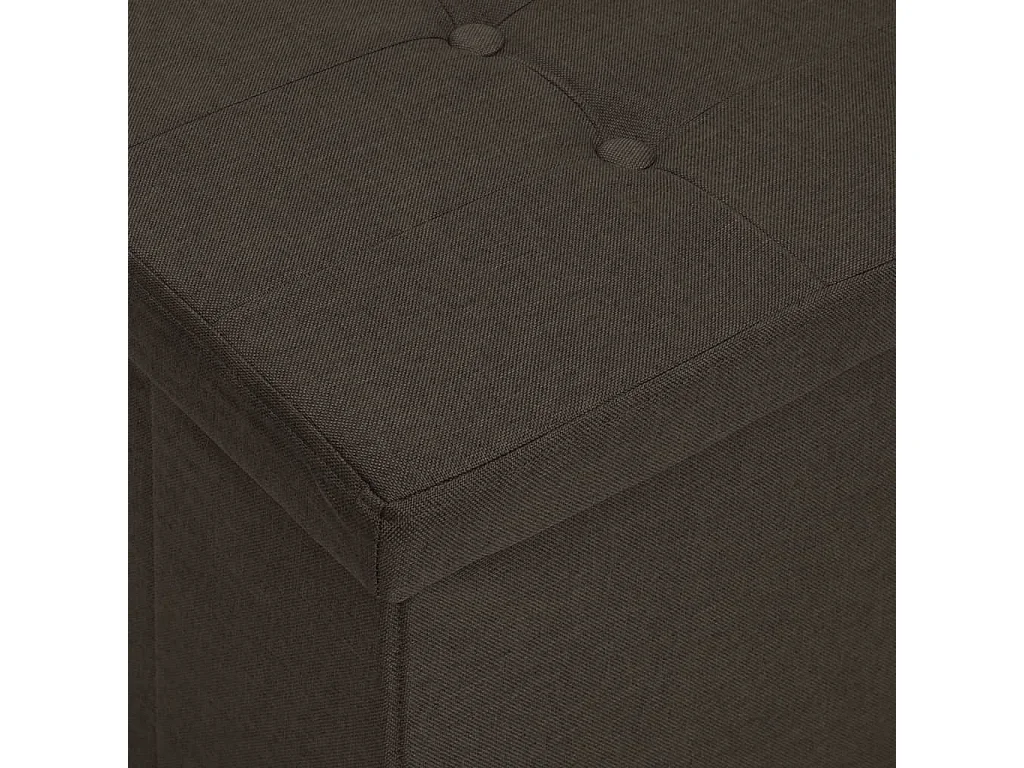 Banc de rangement pliable Marron foncé Faux lin