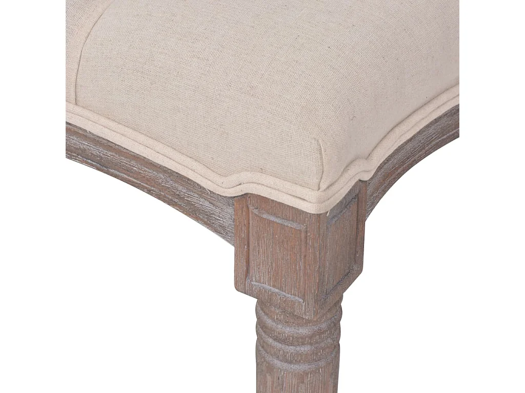 Banc Lin Bois massif 150 x 40 x 48 cm Blanc crème