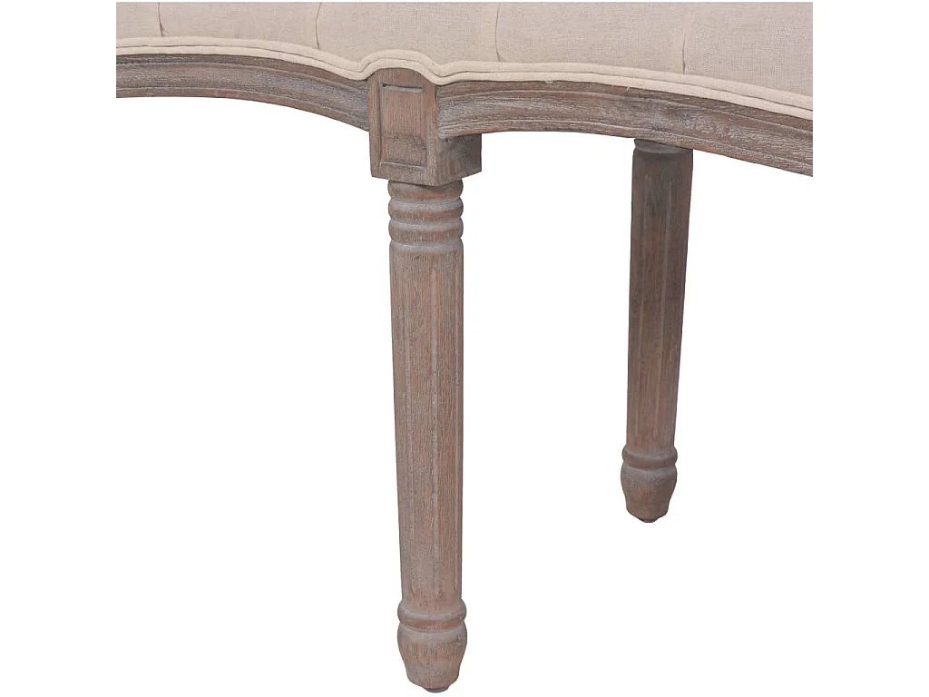 Banc Lin Bois massif 150 x 40 x 48 cm Blanc crème