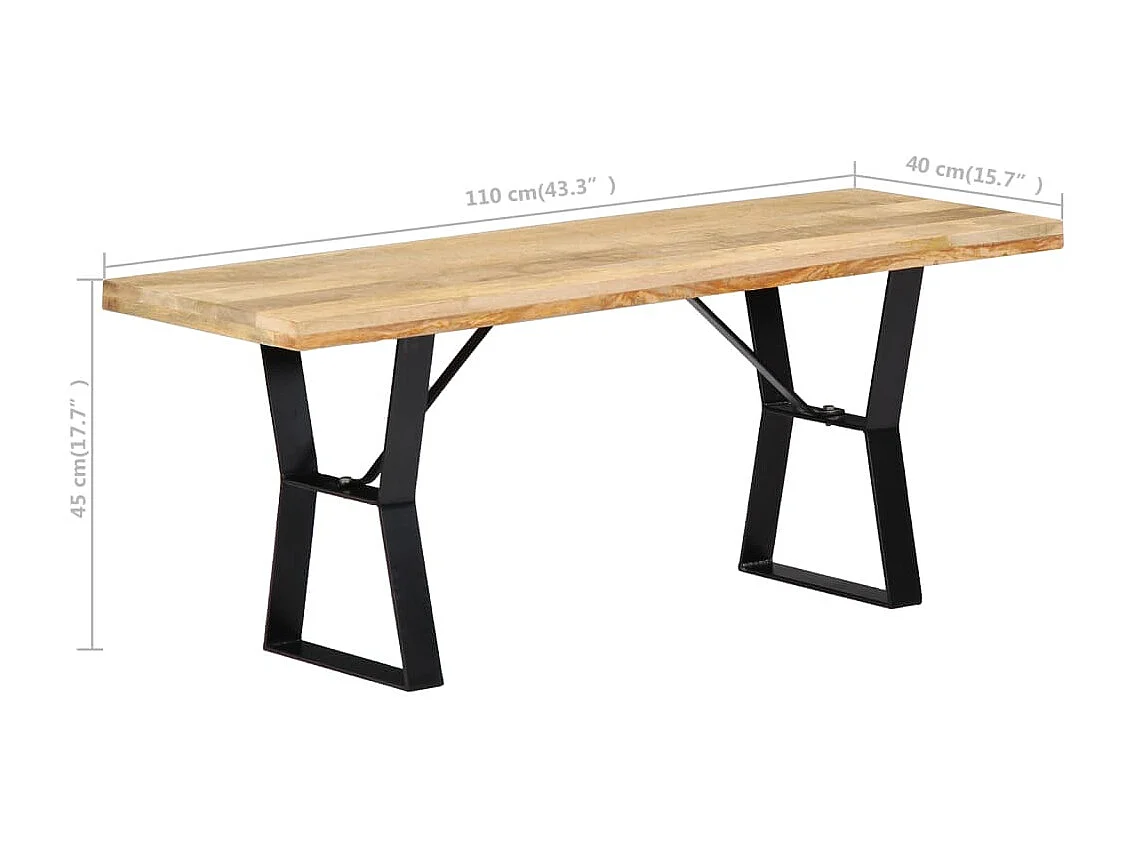 Sitzbank 110 cm Massivholz Mango