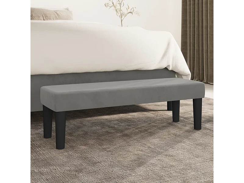 Panca Grigio Chiaro 100x30x30 cm in Velluto