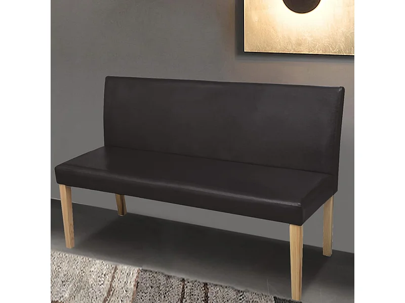Sitzbank 139,5 cm Dunkelbraun Kunstleder