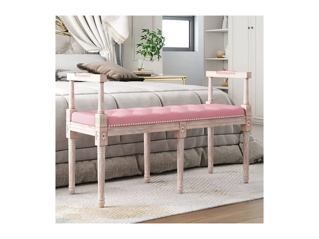 Banc Rose 110x40x70 cm Velours