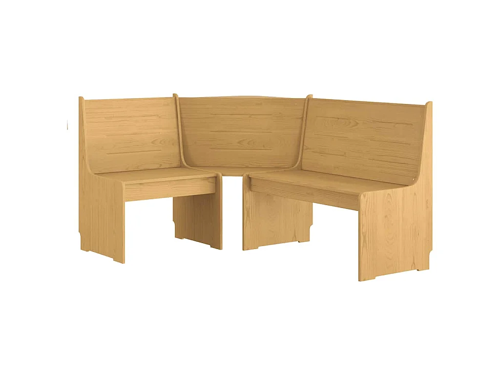 Banc d'angle REINE 151 cm marron miel bois de pin solide