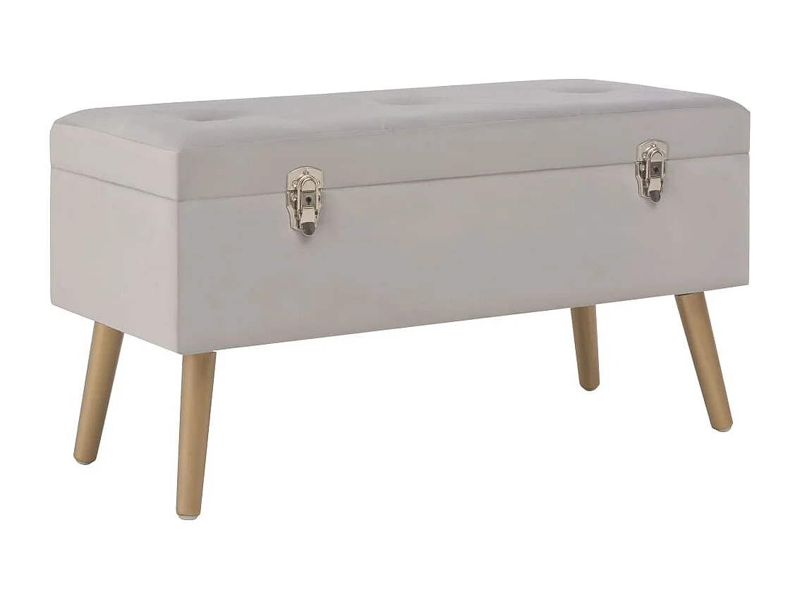 Banc avec compartiment de rangement 80 cm Gris Velours