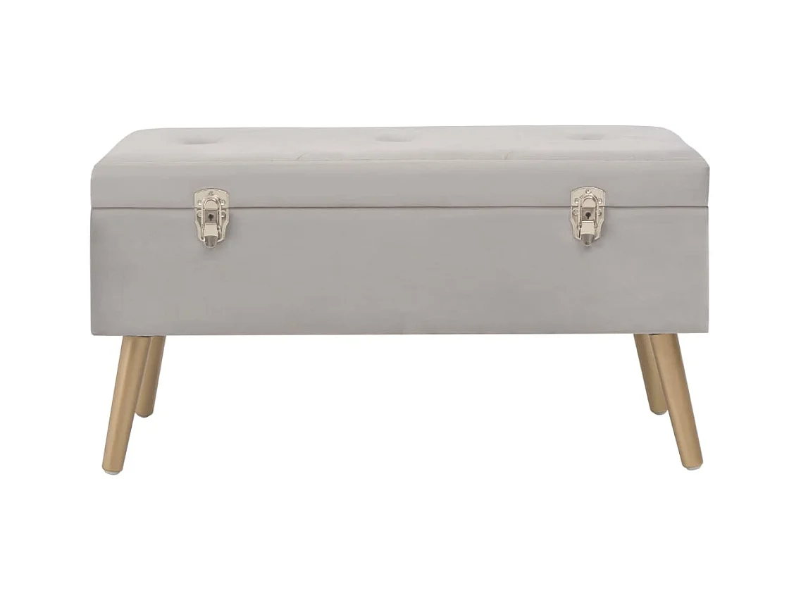 Banc avec compartiment de rangement 80 cm Gris Velours