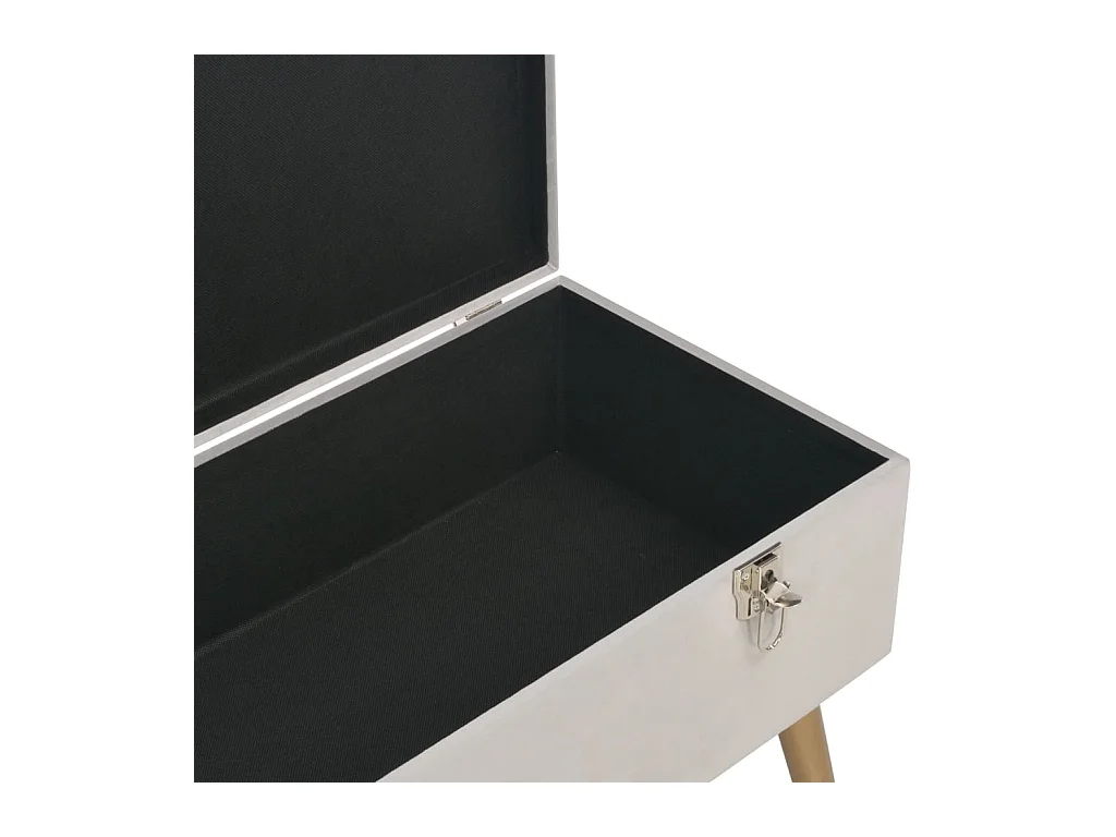 Banc avec compartiment de rangement 80 cm Gris Velours