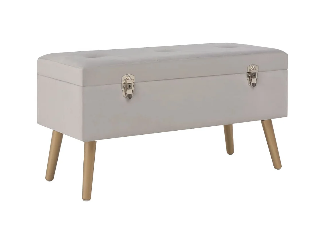 Banc avec compartiment de rangement 80 cm Gris Velours