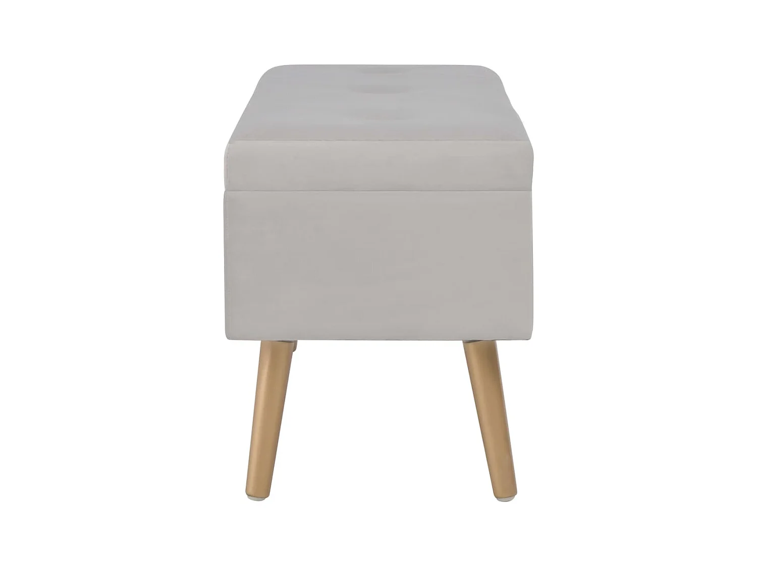 Bankje met opbergvak 80 cm fluweel grijs