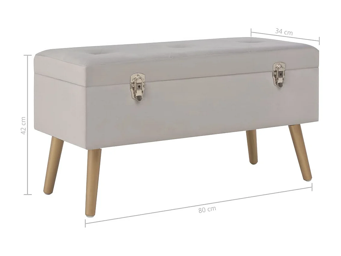 Bank mit Stauraum 80 cm Grau Samt