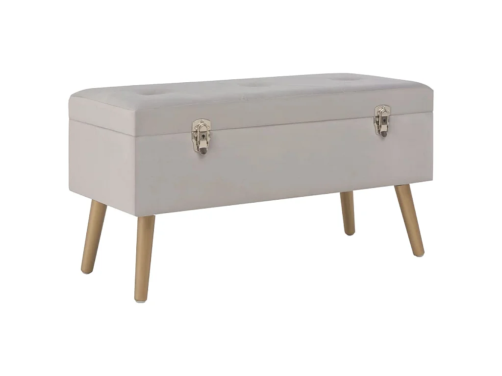 Panca con Vano Portaoggetti 80 cm Grigio in Velluto