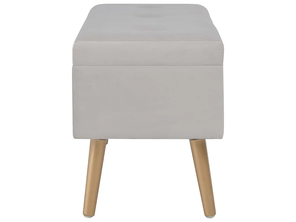 Panca con Vano Portaoggetti 80 cm Grigio in Velluto