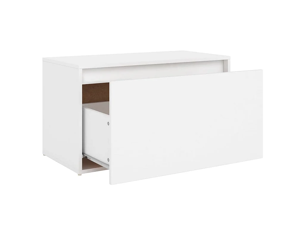 Banc d'entrée 80x40x45 cm Blanc Bois d’ingénierie