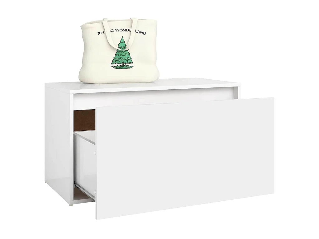 Banc d'entrée 80x40x45 cm Blanc Bois d’ingénierie