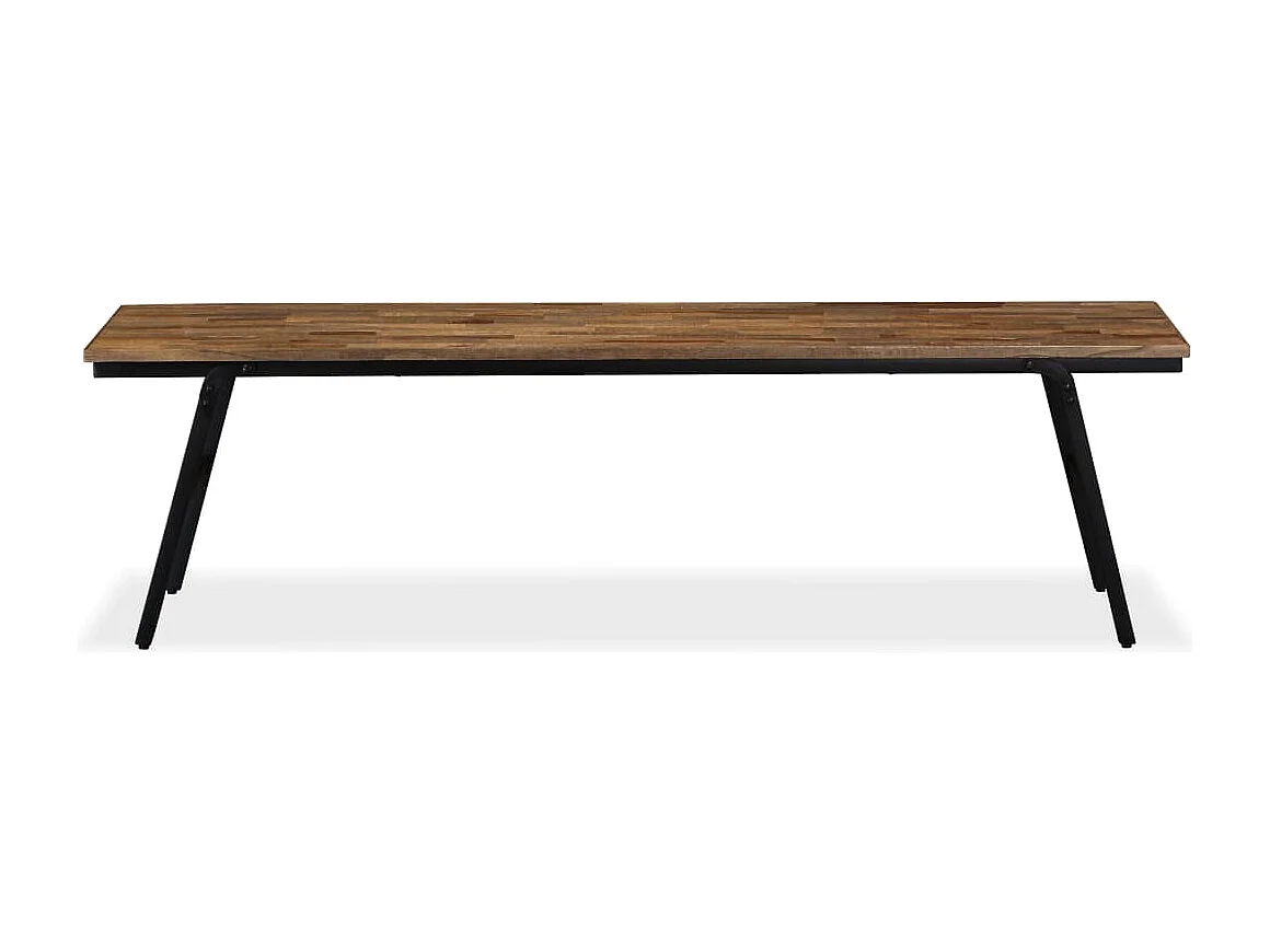 Panca in Legno di Teak di Recupero e Acciaio 160x35x45 cm