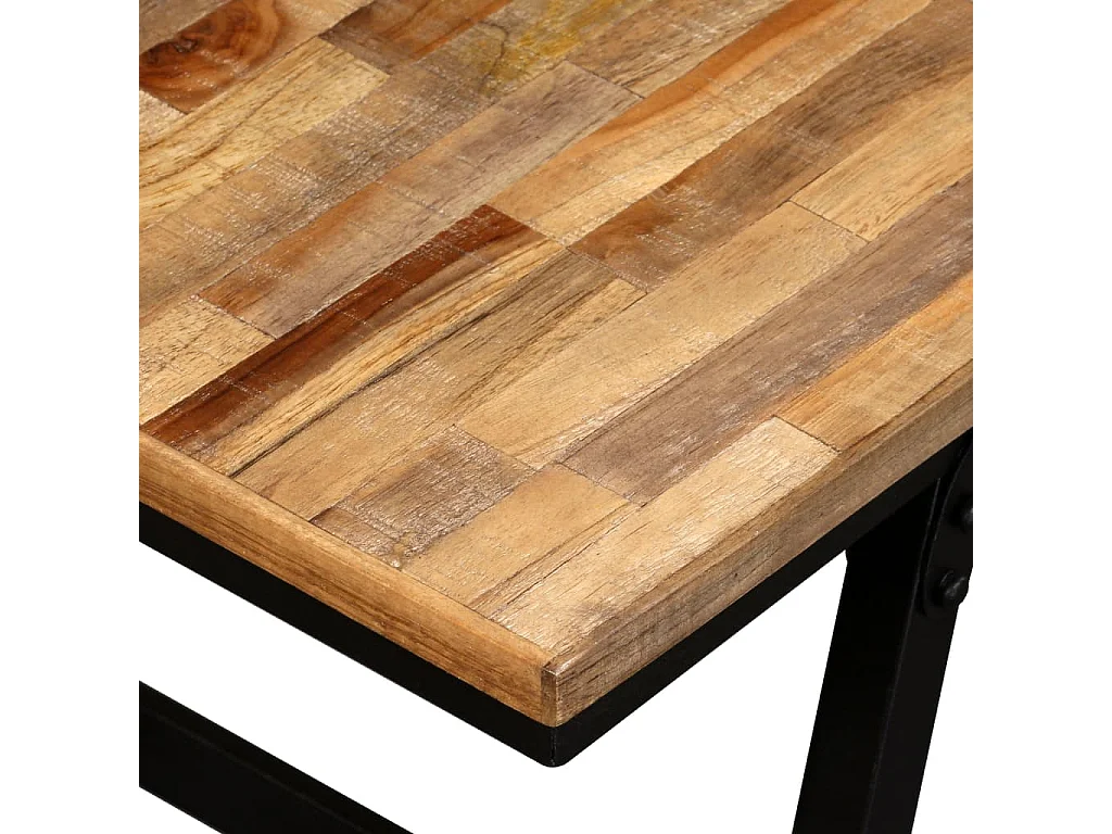 Panca in Legno di Teak di Recupero e Acciaio 160x35x45 cm