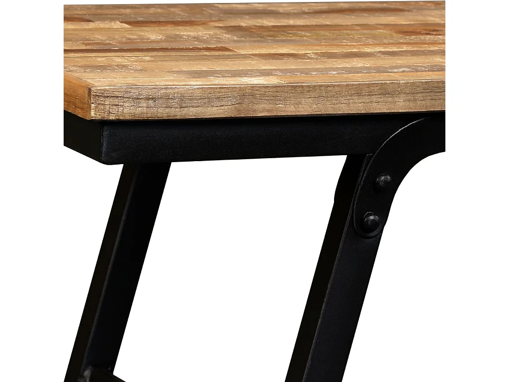 Panca in Legno di Teak di Recupero e Acciaio 160x35x45 cm