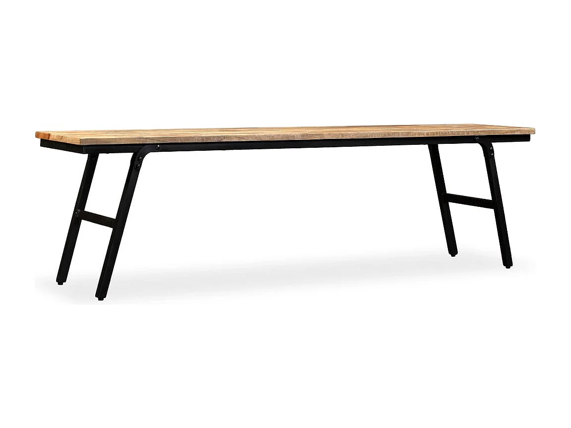 Panca in Legno di Teak di Recupero e Acciaio 160x35x45 cm